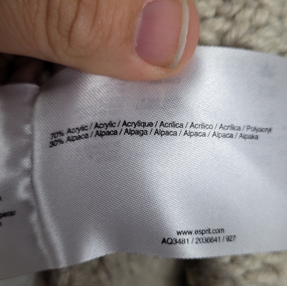 ESPRIT | alpaca blend heavy knit button up long high neck sweater cardigan - Picture 8 of 8